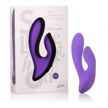 Фиолетовый перезаряжаемый вибратор со стимуляцией клитора Silhouette S17