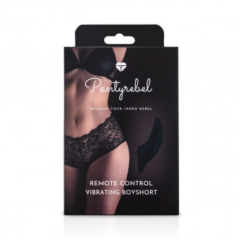 Кружевные шортики с виброэлементом Remote Control Vibrating Boyshort, черный